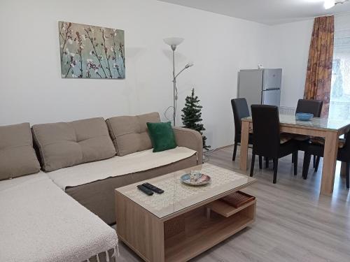 Glavna spavaća soba sa velikim bračnim krevetom i modernim osvetljenjem u objektu Apartman Zujan na Divčibarama